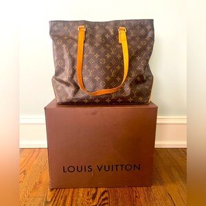 Authentic Louis Vuitton Cabas Mezzo leather monogram tote